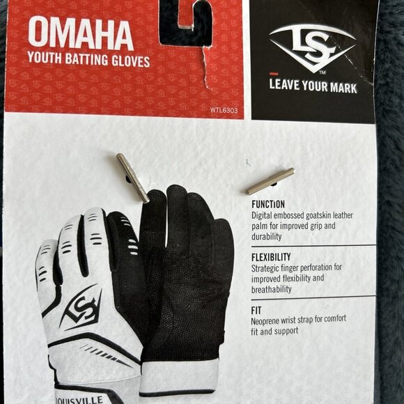 NWT Louisville Slugger Omaha Batting Gloves - Youth Large in Royal Blue - Picture 4 of 4